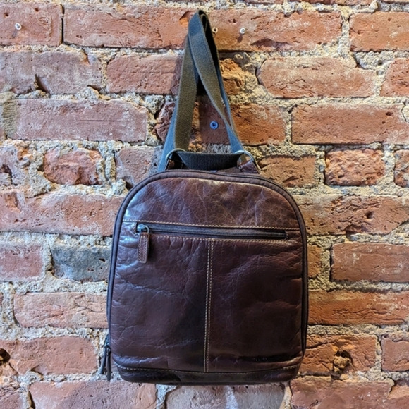 Jack Georges Handbags - Jack Georges Convertible Voyager Backpack/Crossbody Dark Brown Leather Bag
